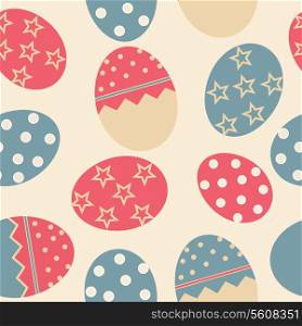 Vector Easter Seamless pattern with eggs background