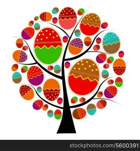 vector easter tree with eggs