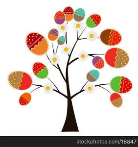 vector easter tree with eggs. EPS 10.
