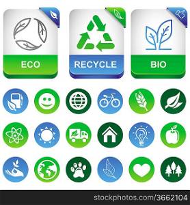 Vector ecology infographics elements - set with eco signs and symbols