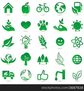 Vector ecology signs and icons - eco friendly design elements