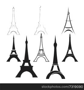 vector Eiffel Tower set