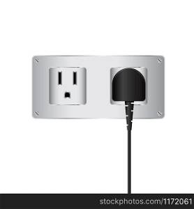 Vector electric plug and outlet