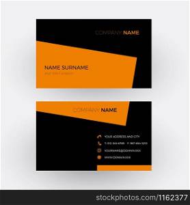 Vector elegant and professional business card, orange and black