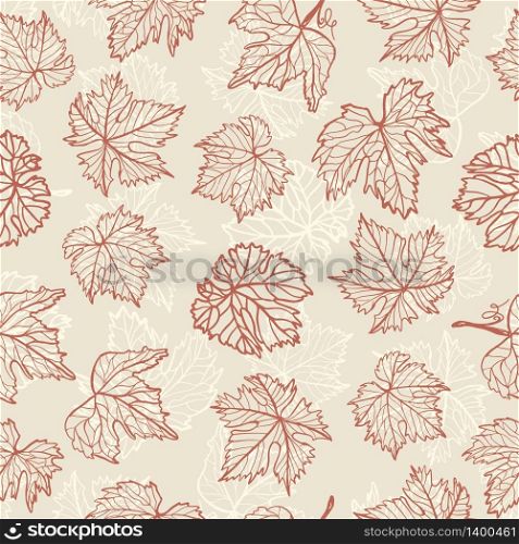 Vector elegant seamless pattern with decorative grape leaves.. elegant seamless pattern with decorative grape leaves for your design