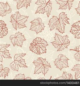 Vector elegant seamless pattern with decorative grape leaves.. elegant seamless pattern with decorative grape leaves for your design