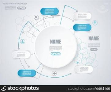 Vector elements for infographic. Template for diagram, graph, presentation and chart on abstract technology background with hexagons.