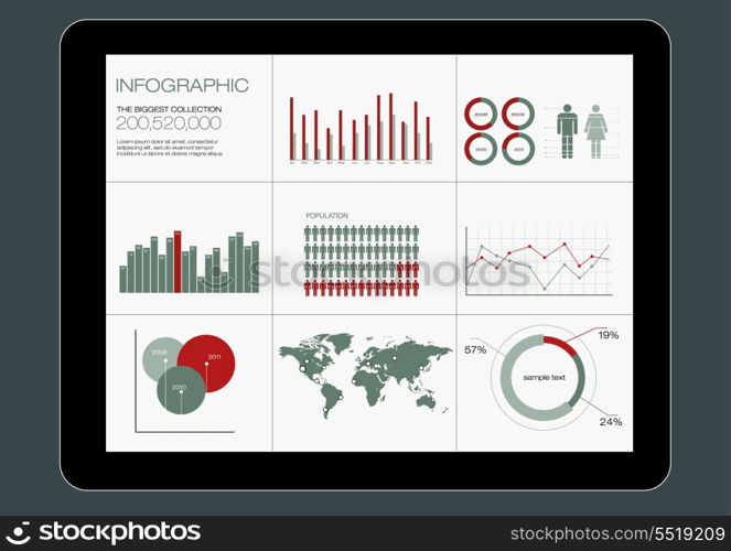 Vector elements of infographics with a world map.