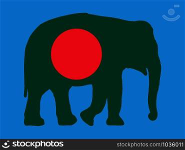 Vector elephant with Bangladesh Flag Vector illustration eps 10. Vector elephant with Bangladesh Flag
