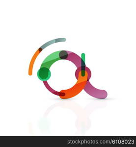 Vector email business symbol, or at sign logo. Linear minimalistic flat icon design, multicolored segments of lines