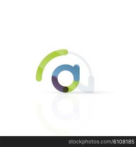 Vector email business symbol, or at sign logo. Linear minimalistic flat icon design, multicolored segments of lines