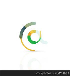 Vector email business symbol, or at sign logo. Linear minimalistic flat icon design, multicolored segments of lines