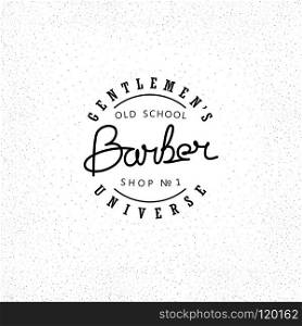 Vector emblem for Barber Shop. Modern linear minimalism. Design for Logos, Stamp, Badges, Signboard, t-shirts
 and others.. Retro emblem for Barber Shop