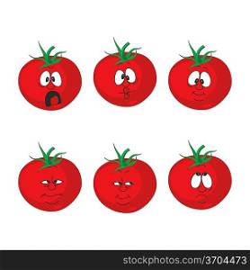 Vector. Emotion cartoon red tomato vegetables set 007