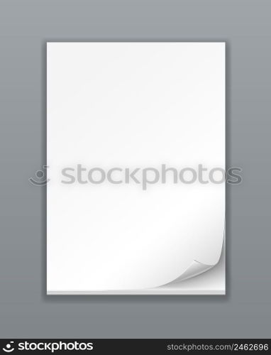 Vector Empty Paper Stack on white background
