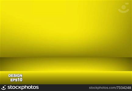 Vector Empty pastel yellow color studio table room background