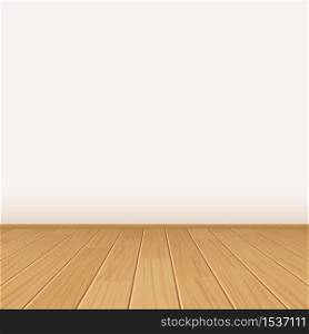 vector empty room with wall and wooden floor