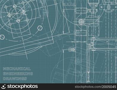 Vector engineering illustration. Computer aided design systems. Instrument-making drawings. Mechanical engineering drawing. Technical illustrations, backgrounds. Blueprint, Corporate Identity. Blueprint, background. Instrument-making Corporate Identity