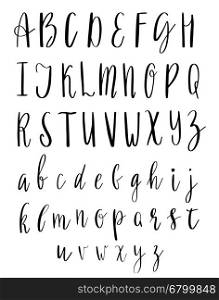 Vector English Alphabet. Handwritten Script. Hand Lettering and Custom Typography for Print, Web, for Posters, Cards, vector Illustrations.