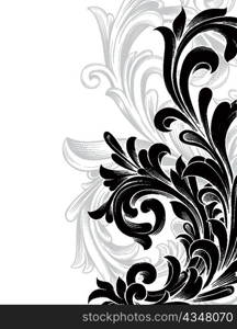 vector engraved floral background