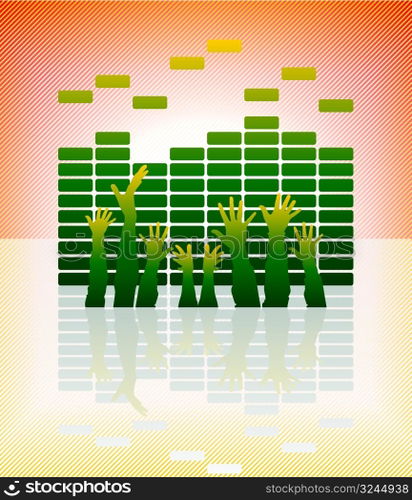 vector equalizer bar with reflection