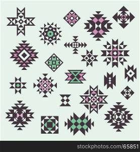Vector Ethnic Design Elements. Geometric Design. Can be used for textile, backgrounds, web, wrapping paper, package etc.
