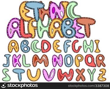 vector ethnic letters of latin alphabet