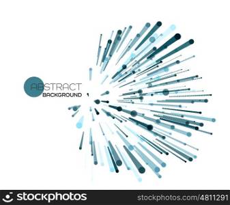 Vector explosion lines. Vector abstract explosion lines. Technology and science background