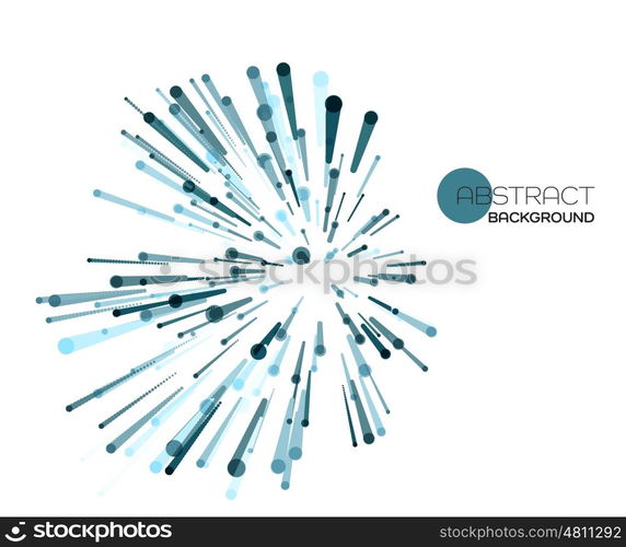 Vector explosion lines. Vector abstract explosion lines. Technology and science background