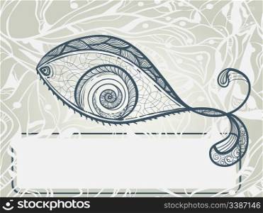 vector eye shaped fish with frame for your text
