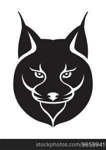 vector face of lynx. animal predator head for graphic logo design. cute lynx isolated on white background