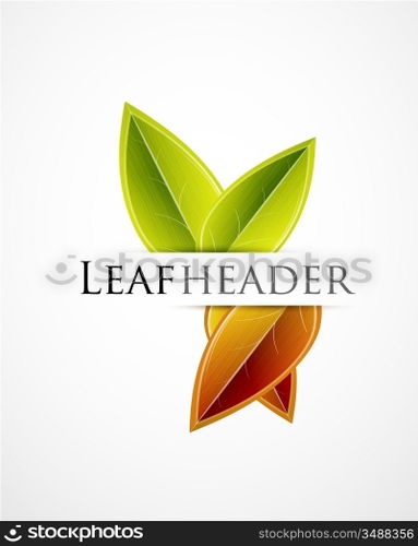 Vector fall leaf green background