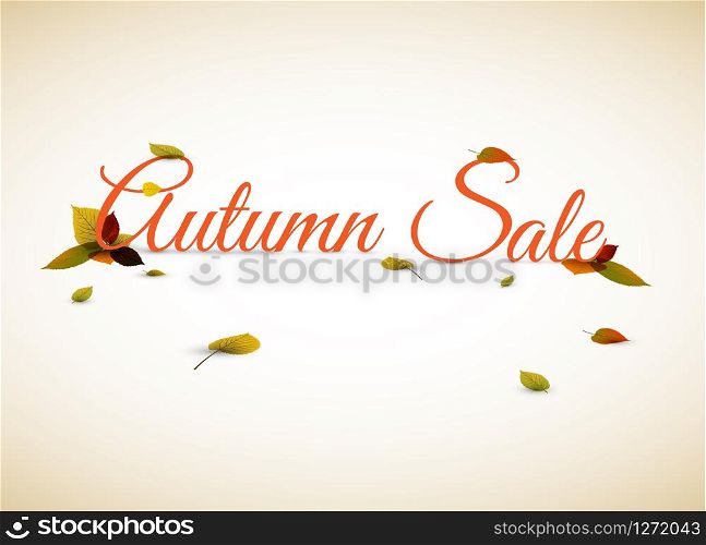 Vector fall sale poster / illustration with colorful leafs