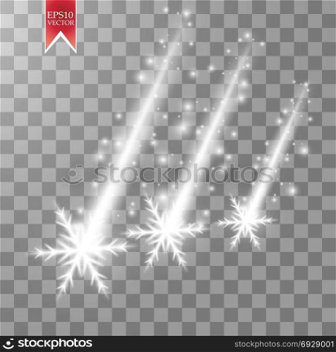 Vector falling snow effect isolated on transparent background with blurred bokeh.. Vector falling snow effect isolated on transparent background with blurred bokeh. EPS 10.