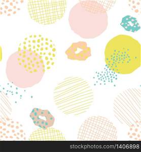 Vector Feminine Pastel Abstract Circle Pattern with Dot & Line Element