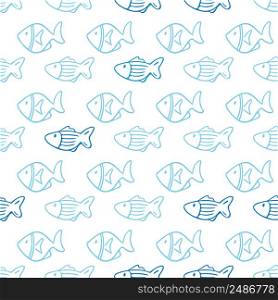 Vector fishes doodles seamless pattern.. Cute hand drawn illustration. Perfect for textile print, baby shower, kids bedroom decor, birthday party, packaging design, wrapping paper.. Vector fishes doodles seamless pattern.. Cute hand drawn illustration. Perfect for textile print, baby shower, kids bedroom decor, birthday party, packaging design, wrapping paper