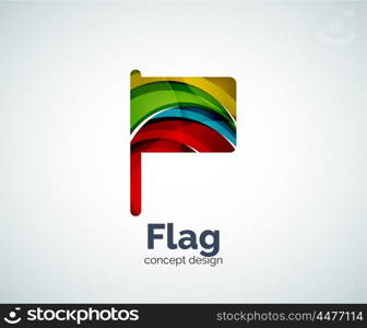 Vector flag logo template, abstract business icon