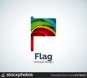 Vector flag logo template, abstract business icon