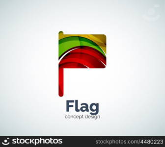 Vector flag logo template, abstract business icon