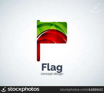 Vector flag logo template, abstract business icon