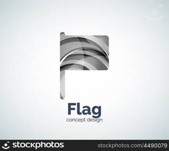 Vector flag logo template, abstract business icon