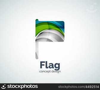 Vector flag logo template, abstract business icon