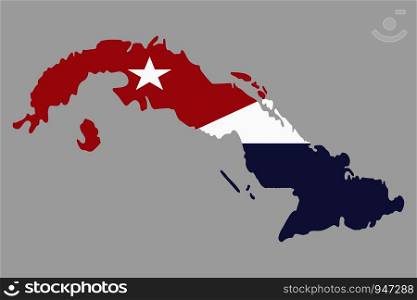 Vector flag map of Cuba. Vector illustration eps 10. Vector flag map of Cuba. Vector illustration