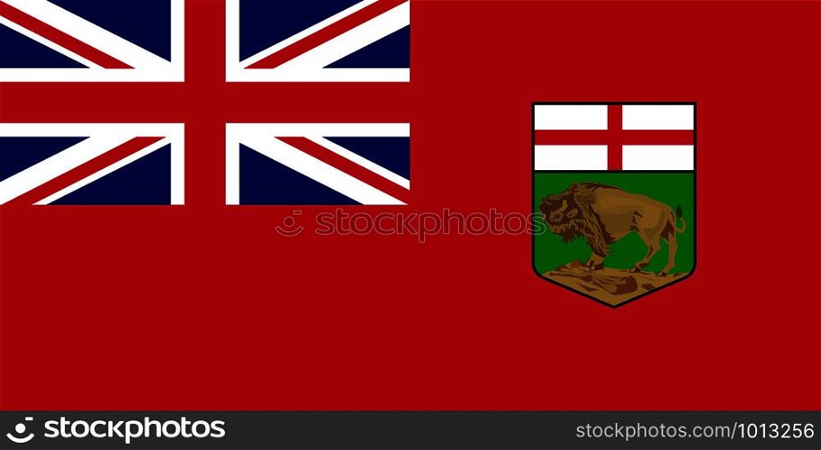 Vector flag of Manitoba province Canada. Winnipeg
