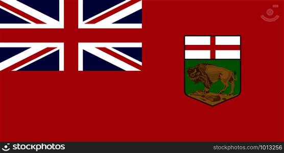 Vector flag of Manitoba province Canada. Winnipeg
