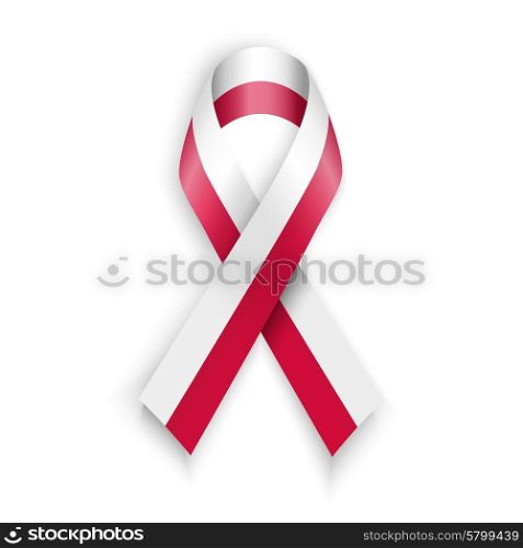 Vector flag of Poland. Abstract Polish ribbons isolated on white, vector illustration