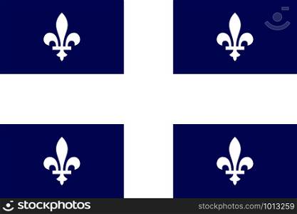 Vector flag of Quebec province Canada. Montreal, Quebec, Laval