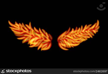 Vector Flame Wings isolated on black background