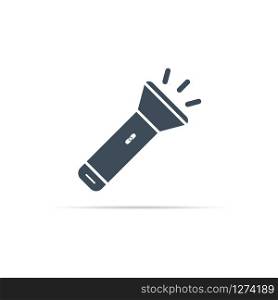 vector flashlight icon with on light on a white background