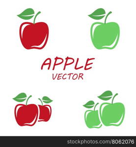 Vector flat apple icons set. Vector flat apple icons set on white backgrounds